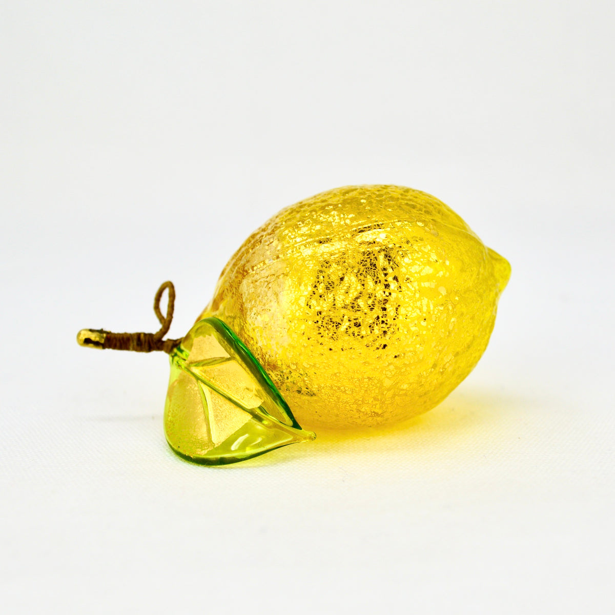 Murano Glass Lemon Figurine, Hanging Ornament, Hand Blown in Italy - My Italian Decor