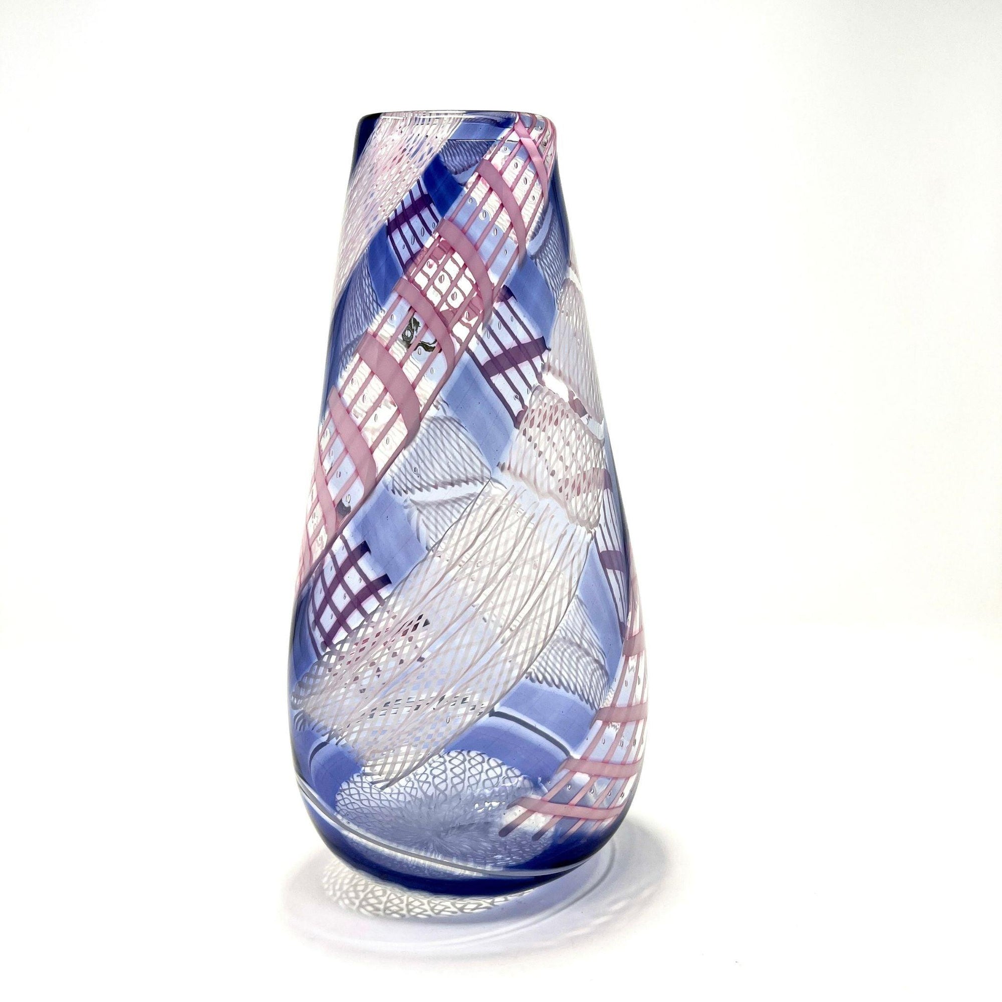Murano Glass Large Luxury Vase/Vessel, Tall, Lavender & Pink at MyItalianDecor