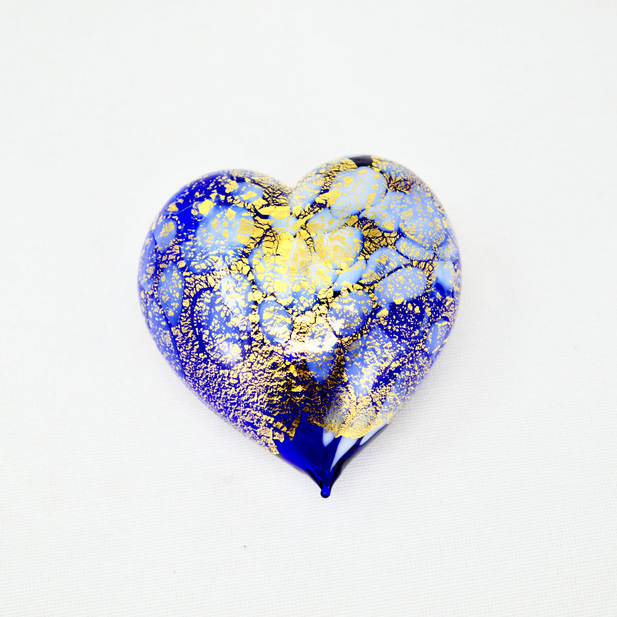 Murano Blown Glass Heart with Macchia &amp; 24 karat gold - My Italian Decor