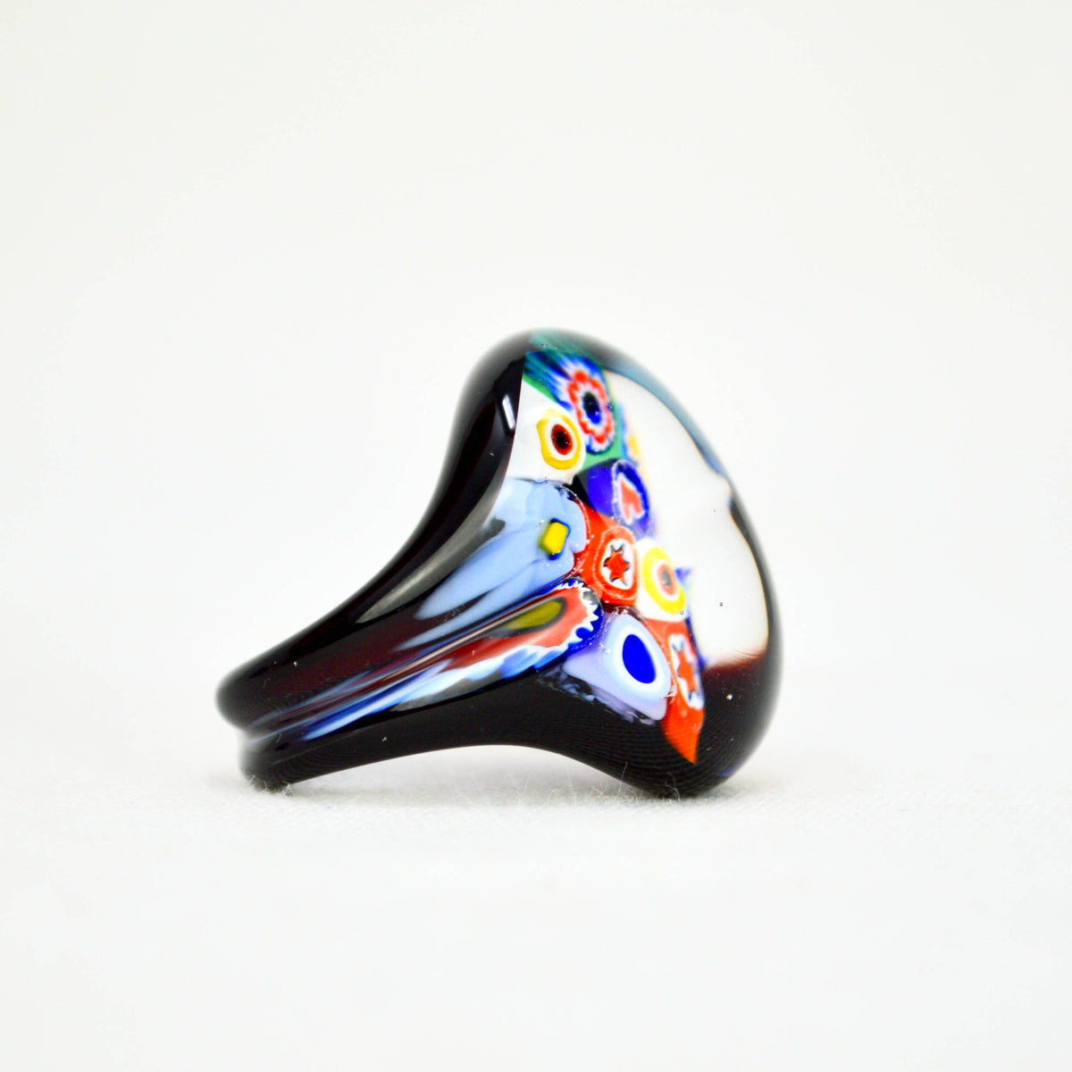 Murano Glass Millefiori Venice Statement Rings, Handcrafted In Italy - My Italian Decor