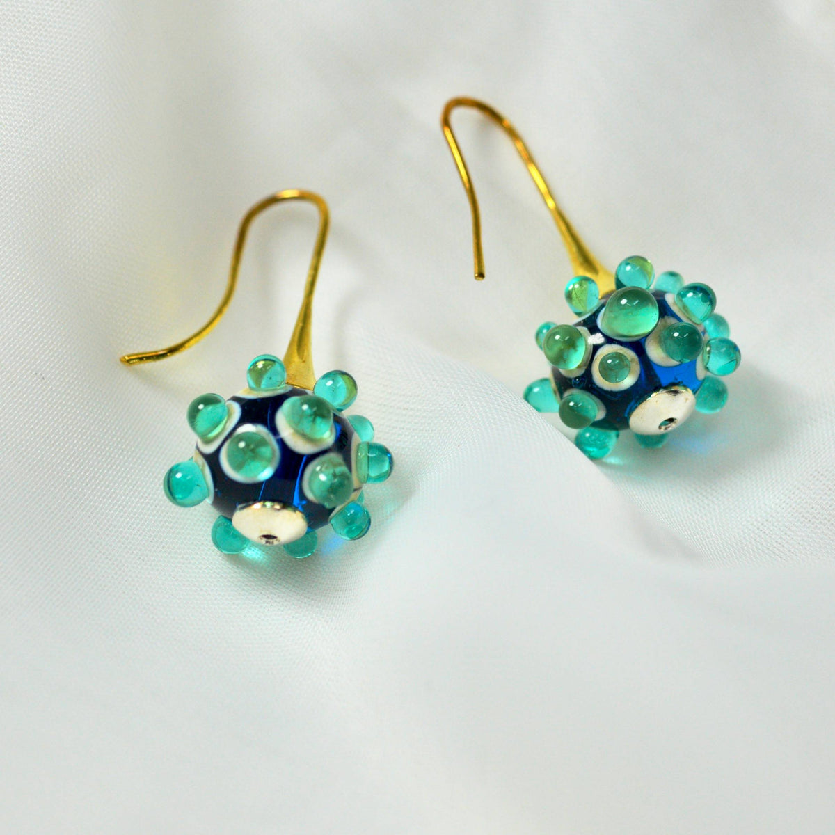 Murano Glass Orianna Bead Earrings, Turquoise, Crafted In Italy - My Italian Decor