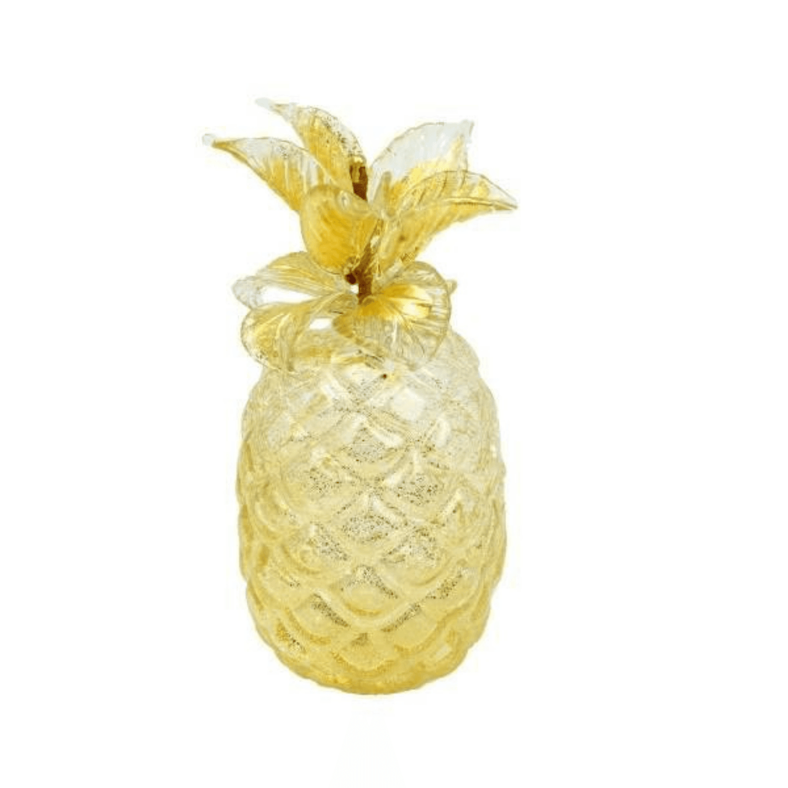 Murano Blown Glass Pineapple, Gold with 24k Gold Patina, Hand Blown in Italy at MyItalianDecor