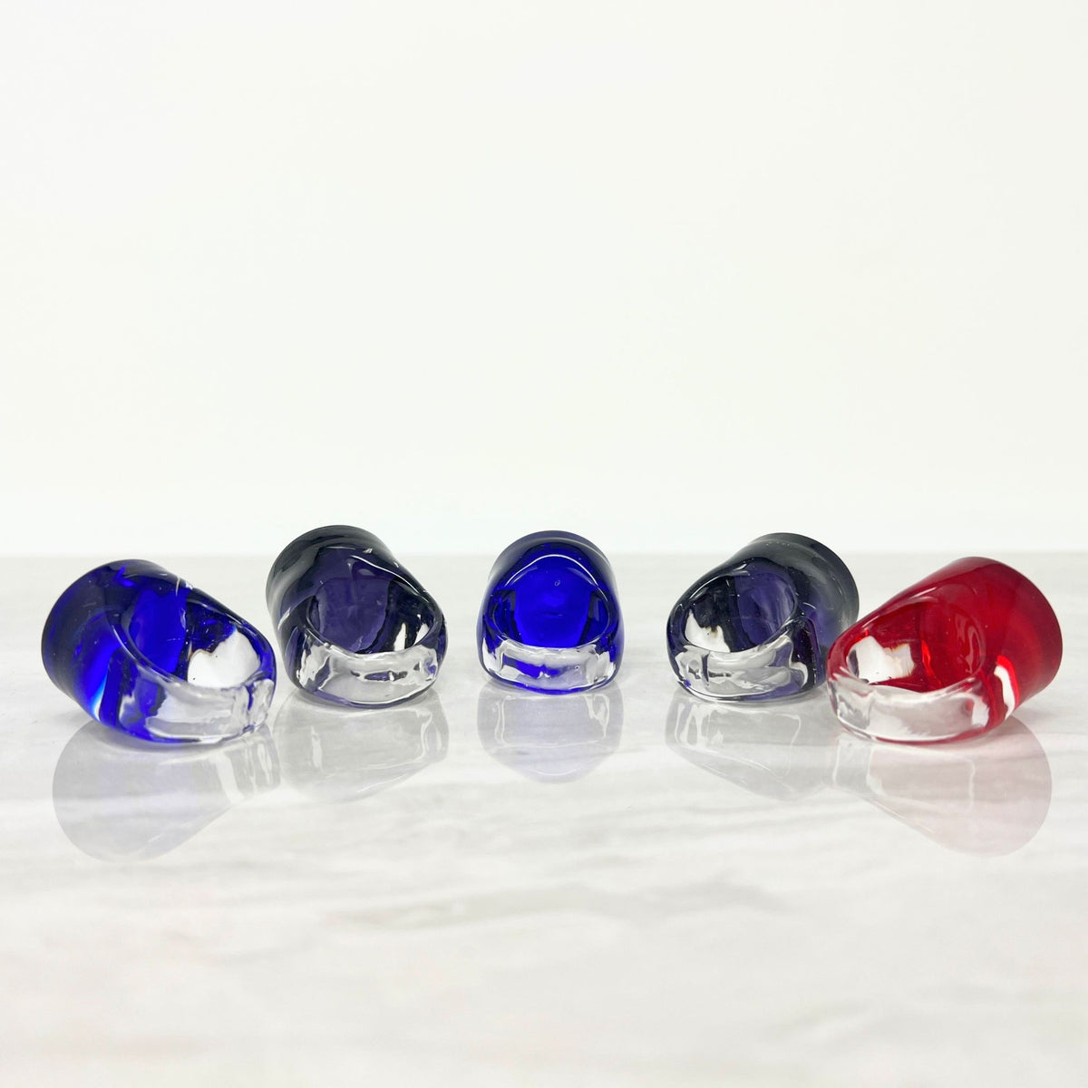 Murano Glass Statement Rings, Circle Shape, Assorted Colors - My Italian Decor