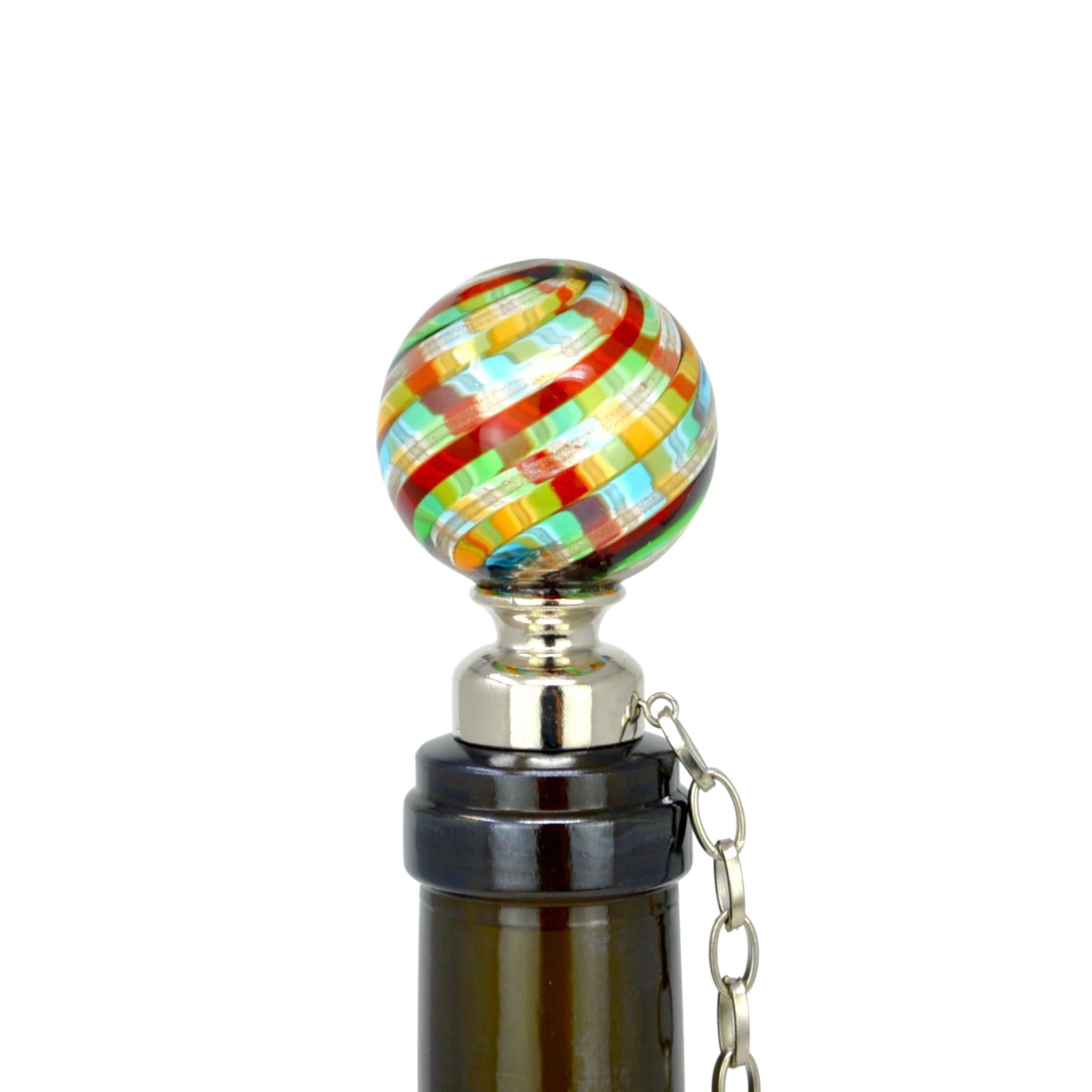 Murano Glass Wine Stoppers, Assorted, Made in Italy