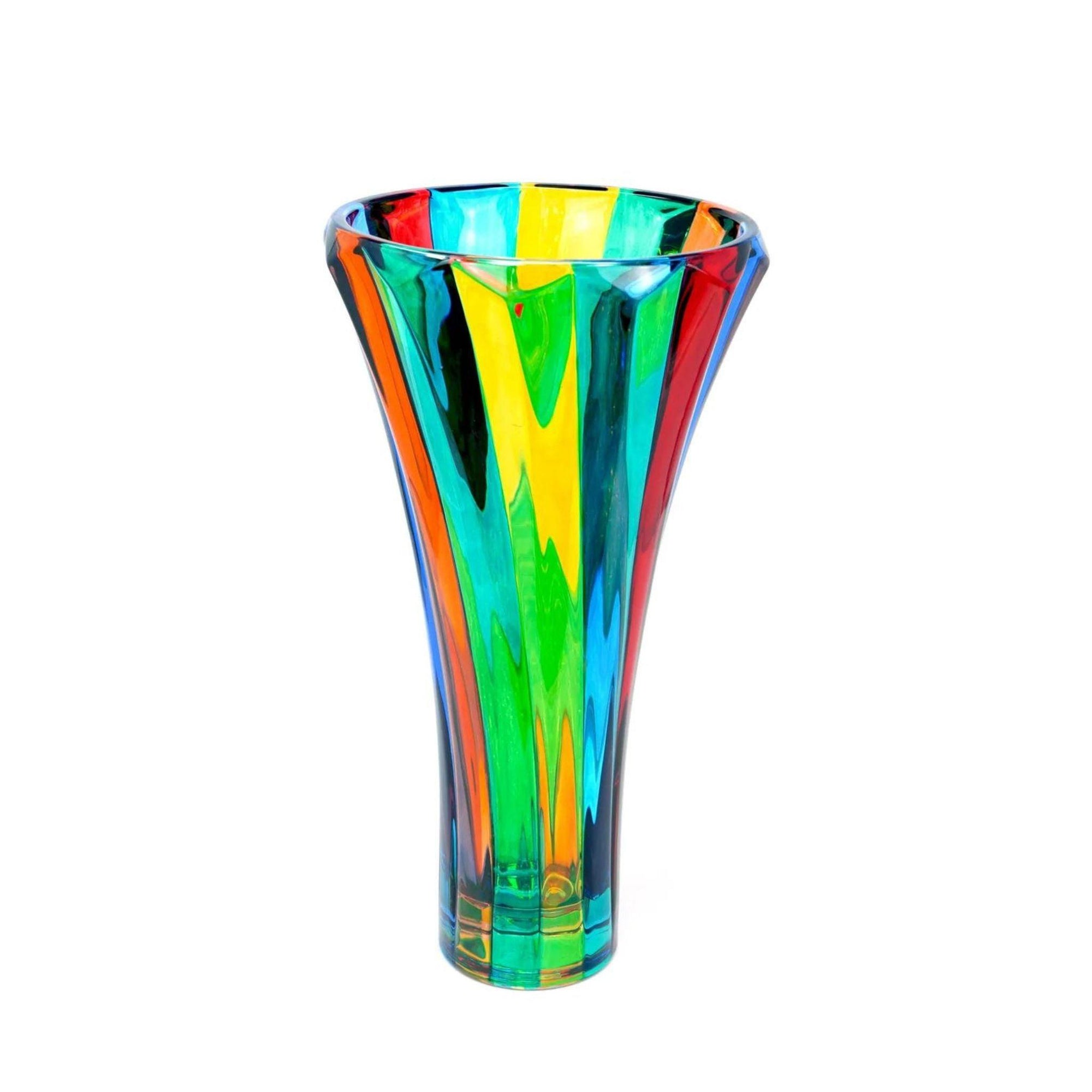 Piccadelli Luxury Vase, Hand Painted Crystal, Made In Italy at MyItalianDecor