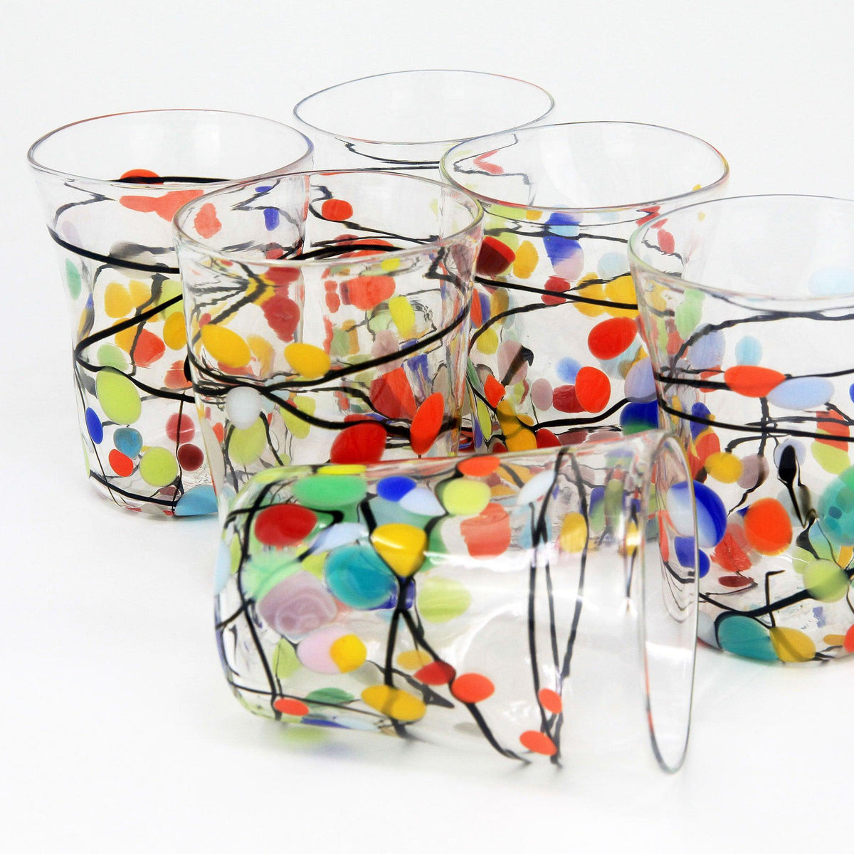 Picasso Drinking Glasses, Tumblers, Murano Glass, Set of 2 - MyItalianDecor