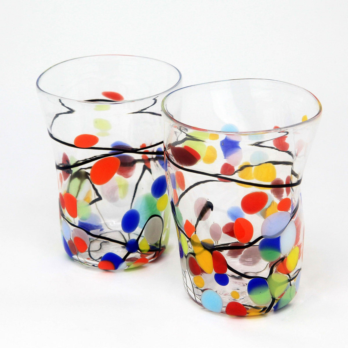 Picasso Drinking Glasses, Tumblers, Murano Glass, Set of 2 - MyItalianDecor