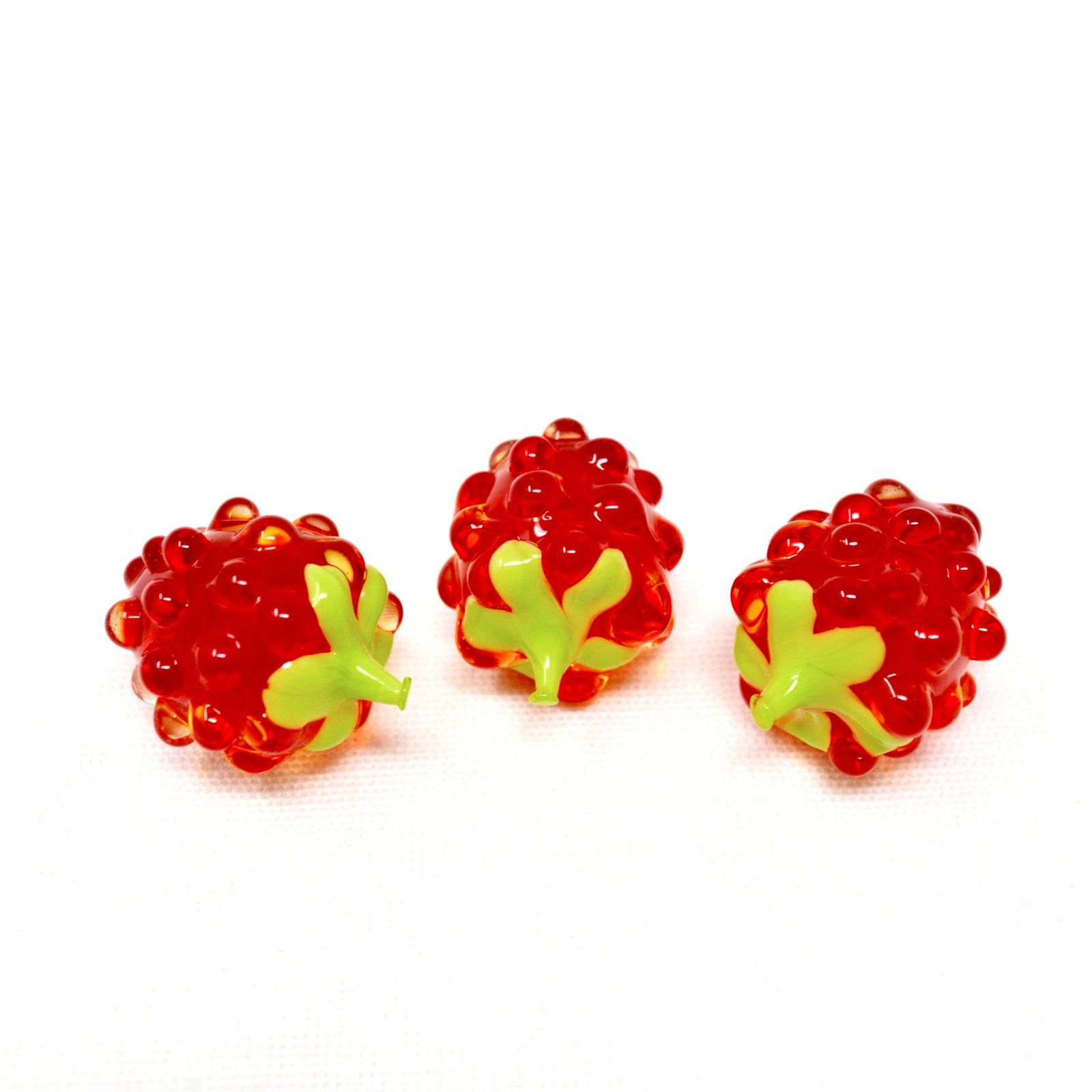 Murano Glass Berries, Raspberries, Set of 3 - My Italian Decor