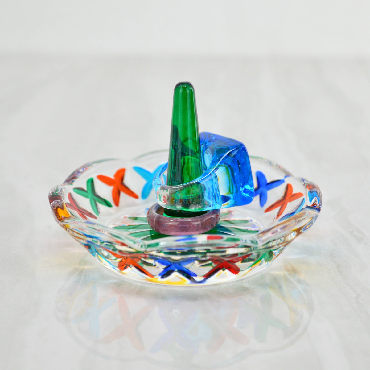 Ring Dish, Hand Painted Italian Crystal, Made in Italy - My Italian Decor