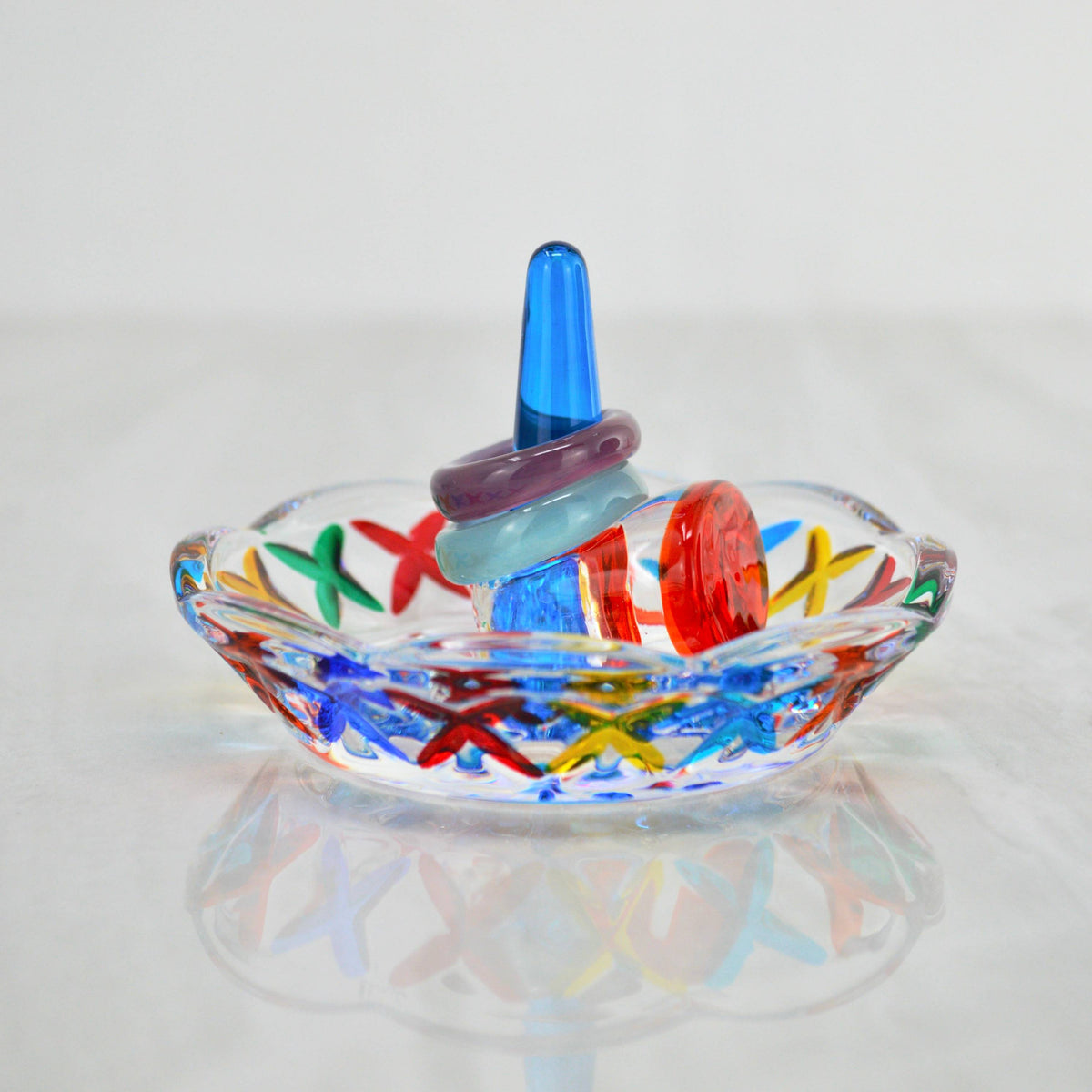 Ring Dish, Hand Painted Italian Crystal, Made in Italy - My Italian Decor