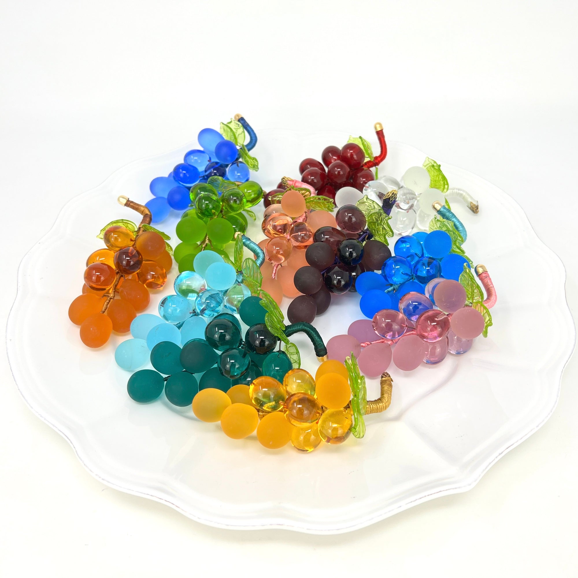 Murano Glass Solid Grape Cluster, Small, Multiple Colors, Made in Italy - My Italian Decor
