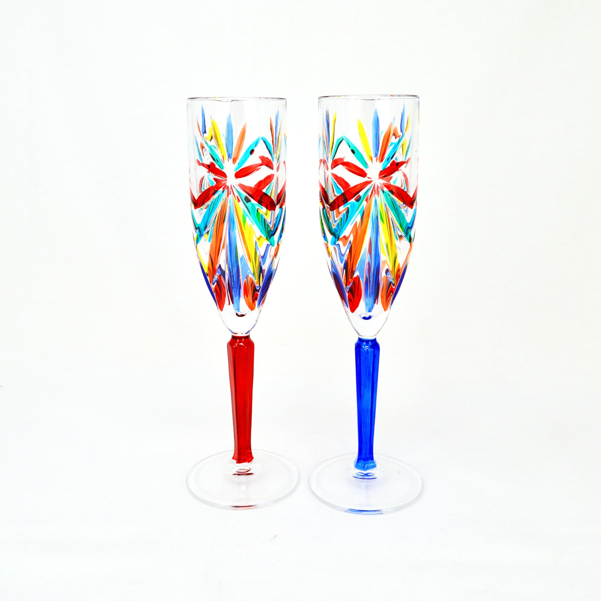 Starburst Champagne Flutes, Set of 2, Made in Italy