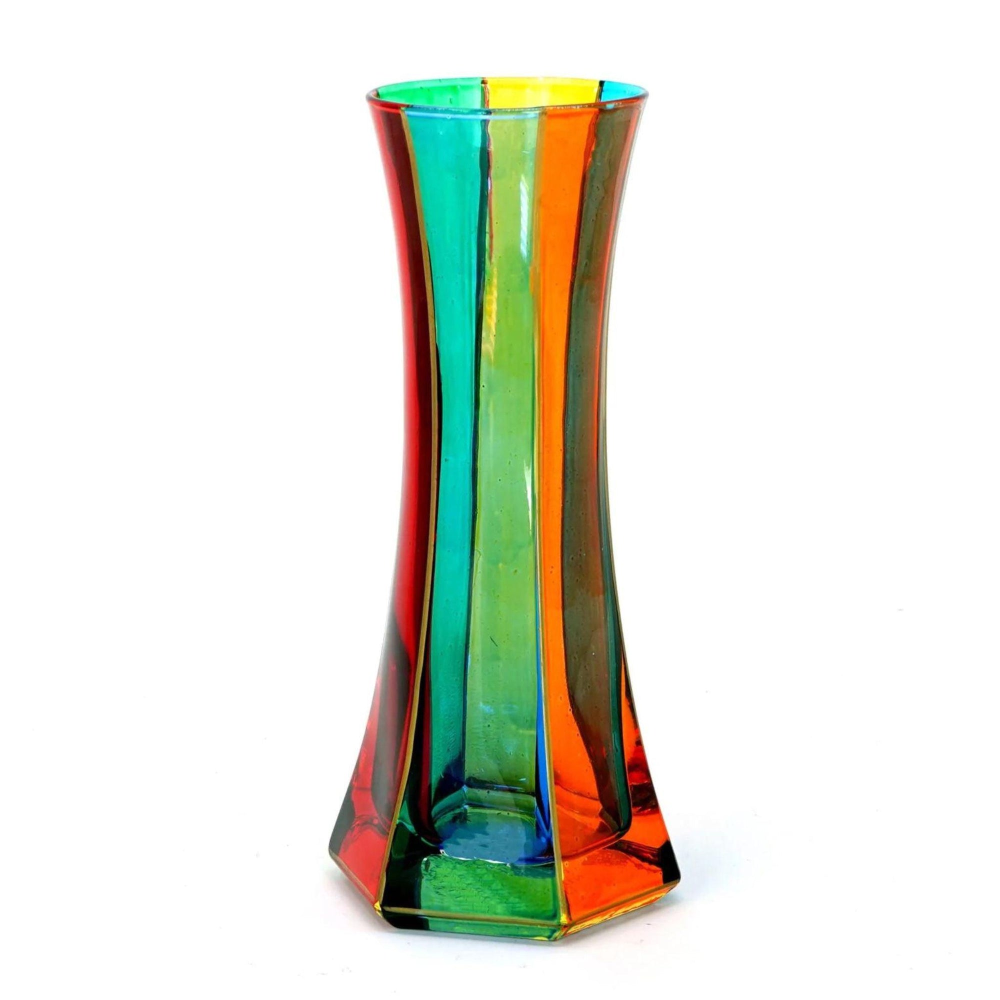 Swatch Venetian Glass Bud Vase, Primary Colors, Made in Italy at MyItalianDecor