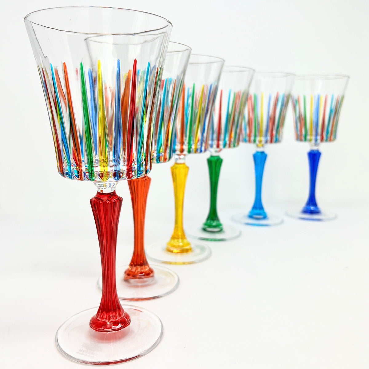 Timeless Wine Glasses, Hand-Painted Italian Crystal at MyItalianDecor