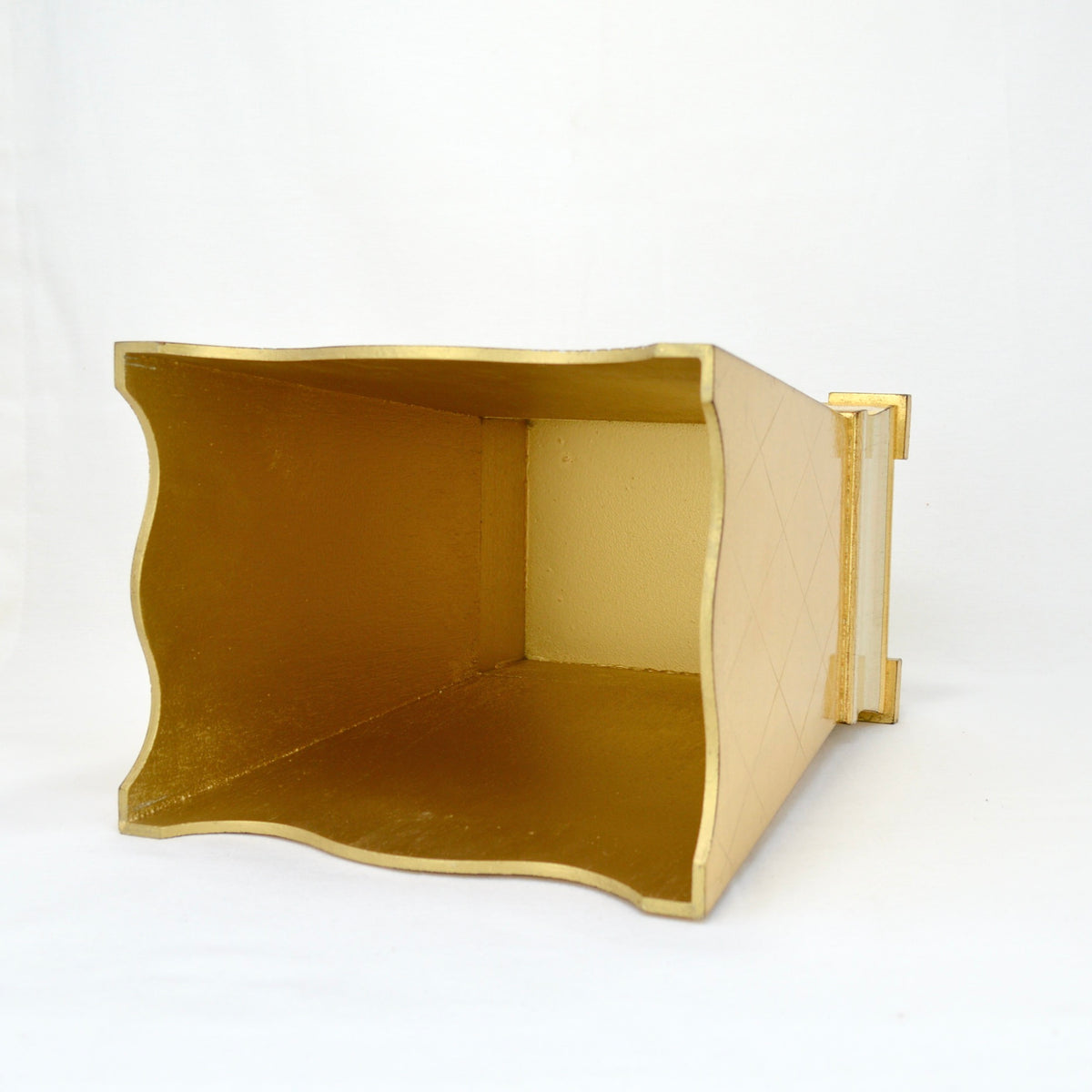 Italian Florentine Waste bin, Cream &amp; Gold, Made in Italy - My Italian Decor